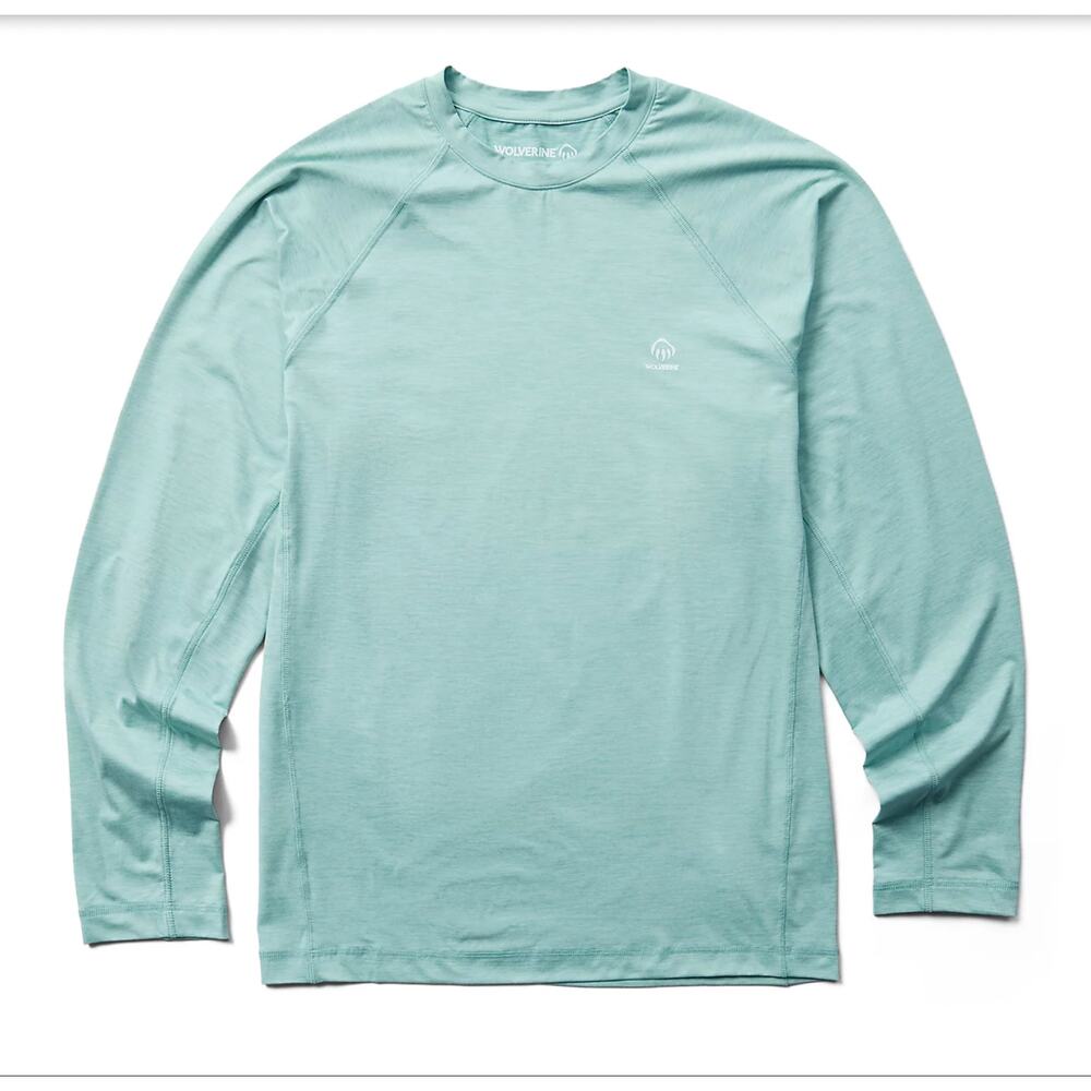 WOLVERINE Mens Sun-Stop Eco Long Sleeve Tshirt XXL Aqua Green Performance NWT